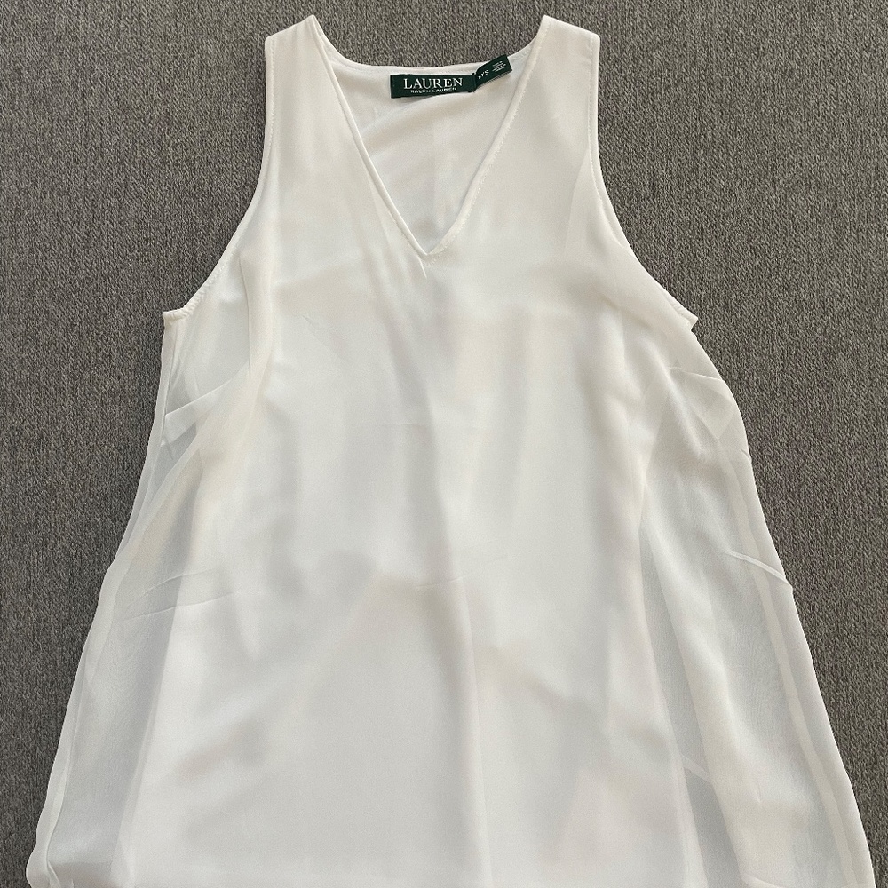 Ralph Lauren White Sleeveless Top